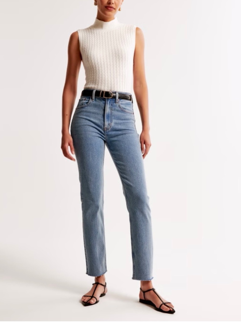 22s/36 Abercrombie&Fitch- Ankle Straight Ultra High Rise Light Wash Denim Jeans